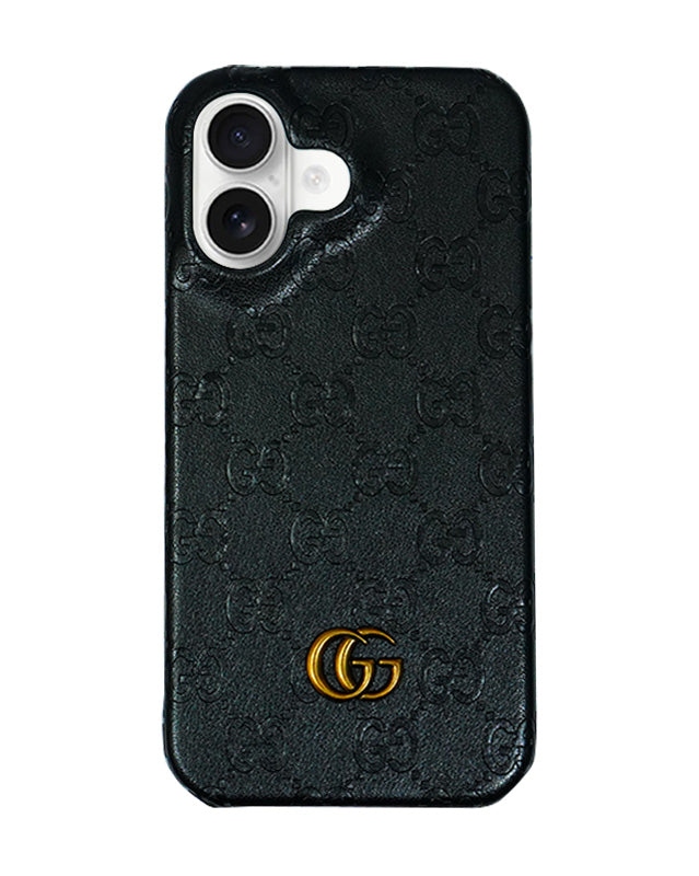 Luxury GG Embossed Case for iPhone 16 – Stylish Protection and Elegance