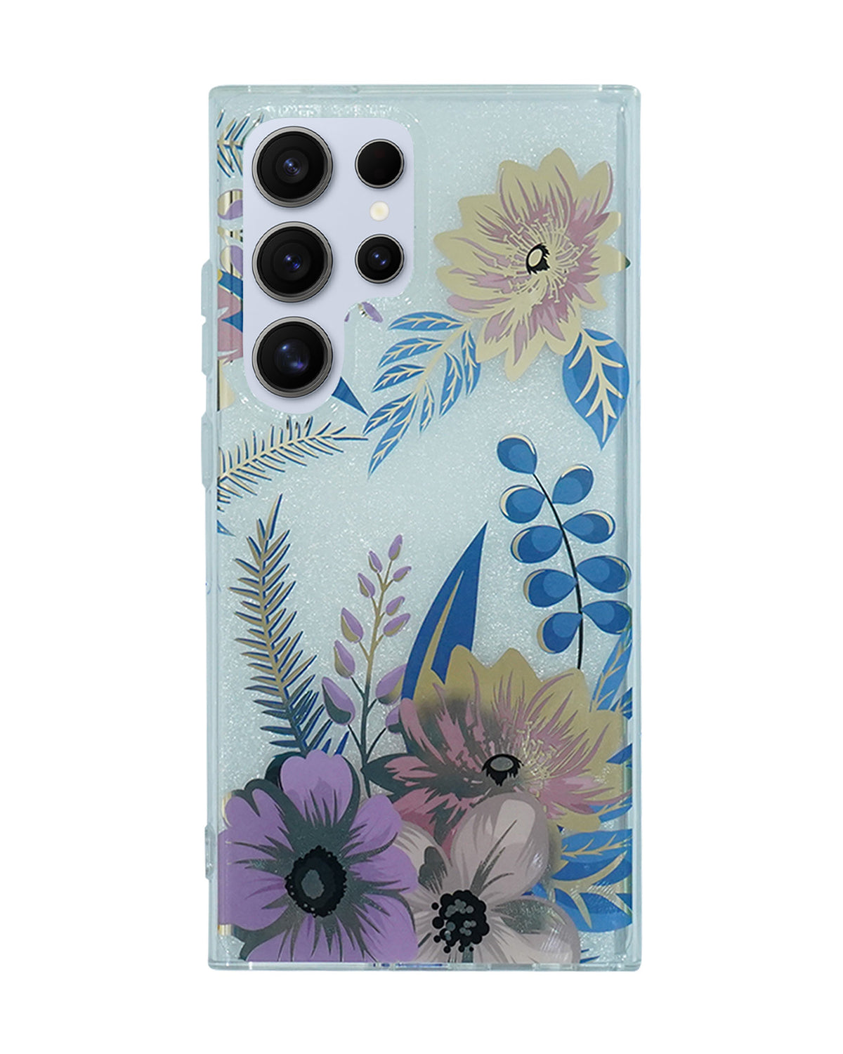 Elegant FloralStylish & Protective Case with Glitter Accents for Samsung Galaxy S24 Ultra