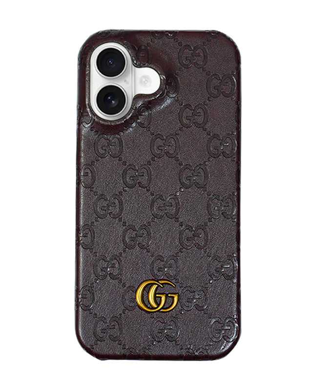 Luxury GG Embossed Case for iPhone 16 – Stylish Protection and Elegance