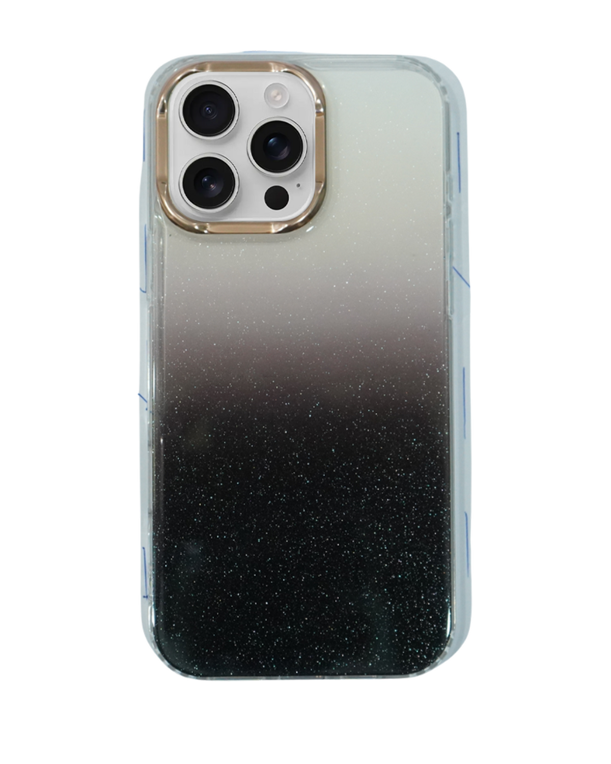 Transparent Gradual Change Glitter Color Arts & Crac Glitter Case for iPhone 16 Pro