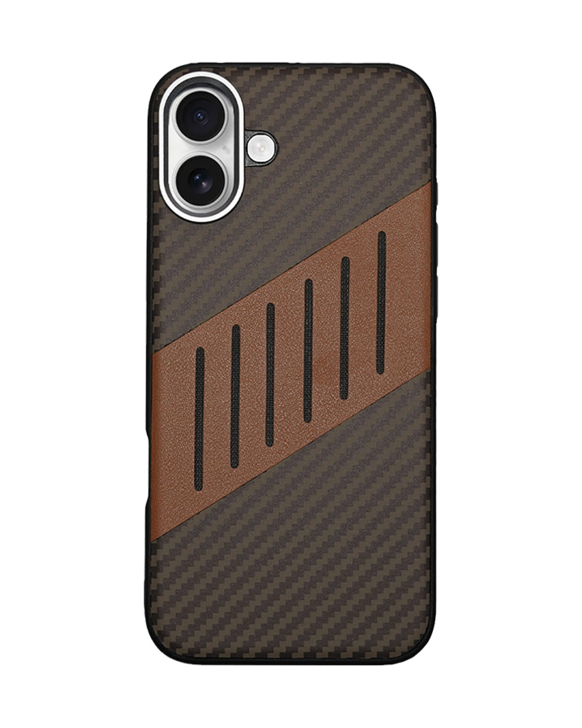 Carbon Fiber Leather Texture Kevlar Anti-Fall Protective Case for iPhone 16