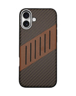 Carbon Fiber Leather Texture Kevlar Anti-Fall Protective Case for iPhone 16