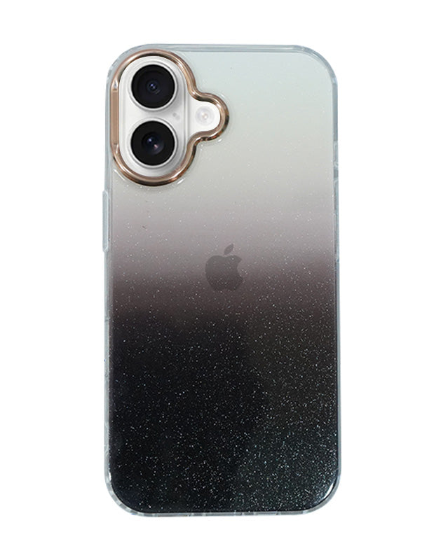 Transparent Gradual Change Glitter Color Arts & Crac Glitter Case for iPhone 16 Plus