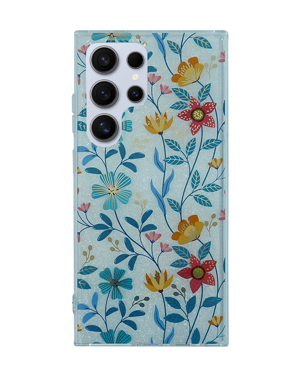Elegant FloralStylish & Protective Case with Glitter Accents for Samsung Galaxy S24 Ultra