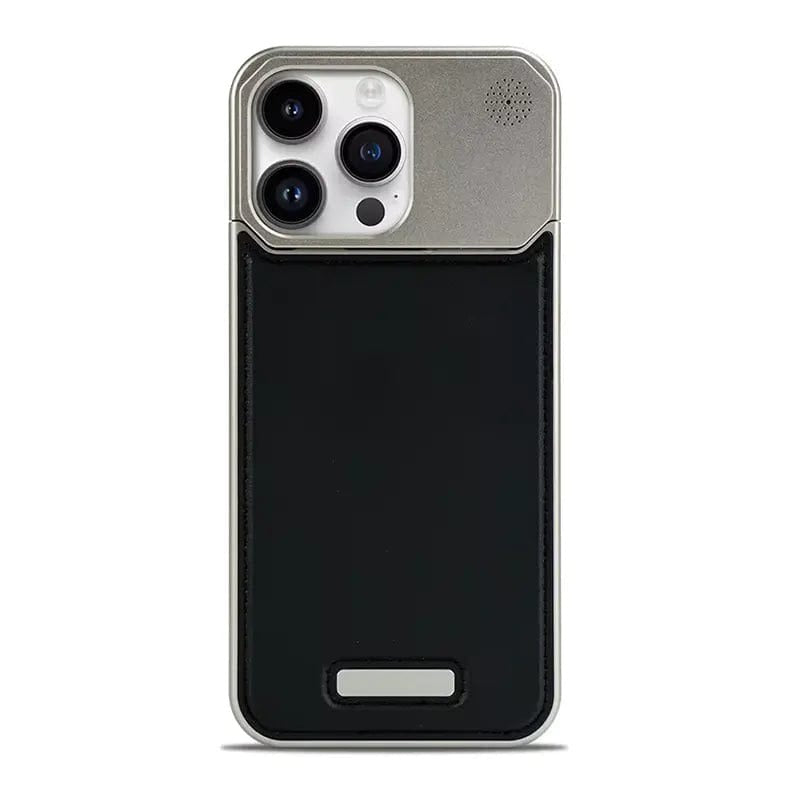 Metal Series Magsafe Leather Case With Titanium Frame