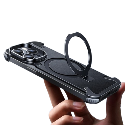 Heavy-Duty Metal Screw Armor Rotating Magnetic Ring Stand Case for Your iPhone