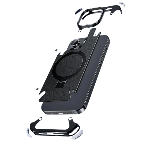 Heavy-Duty Metal Screw Armor Rotating Magnetic Ring Stand Case for Your iPhone