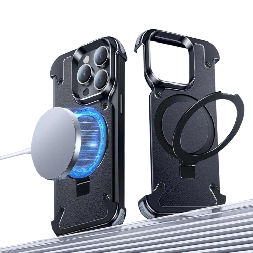Heavy-Duty Metal Screw Armor Rotating Magnetic Ring Stand Case for Your iPhone