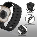 Soft Silicone Sport Wristband Replacement iWatch Strap for 49mm (Ultra 2/Ultra), 45mm, 44mm, 42mm – Compatible with Series 10/9/8/7/6/5/4/3/2/1/SE