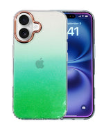 Transparent Gradual Change Glitter Color Arts & Crac Glitter Case for iPhone 16 Plus