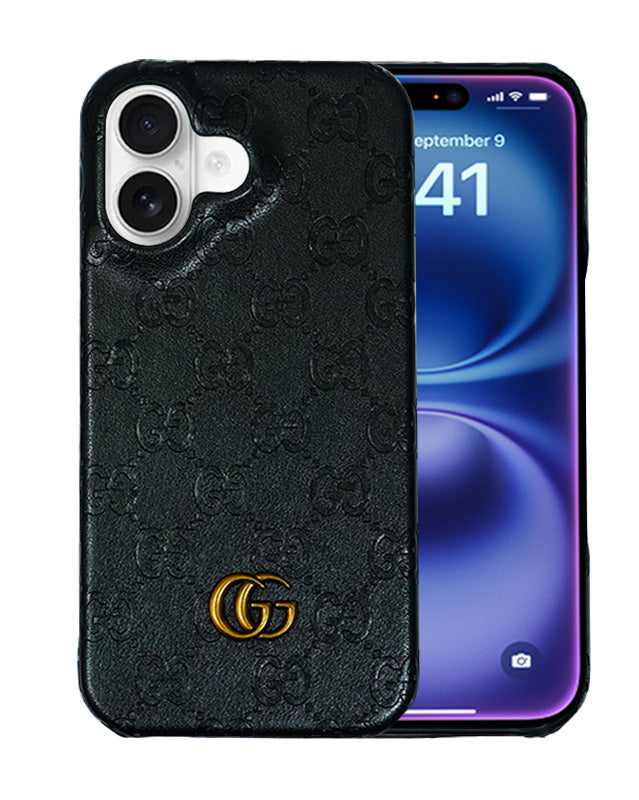 Luxury GG Embossed Case for iPhone 16 – Stylish Protection and Elegance