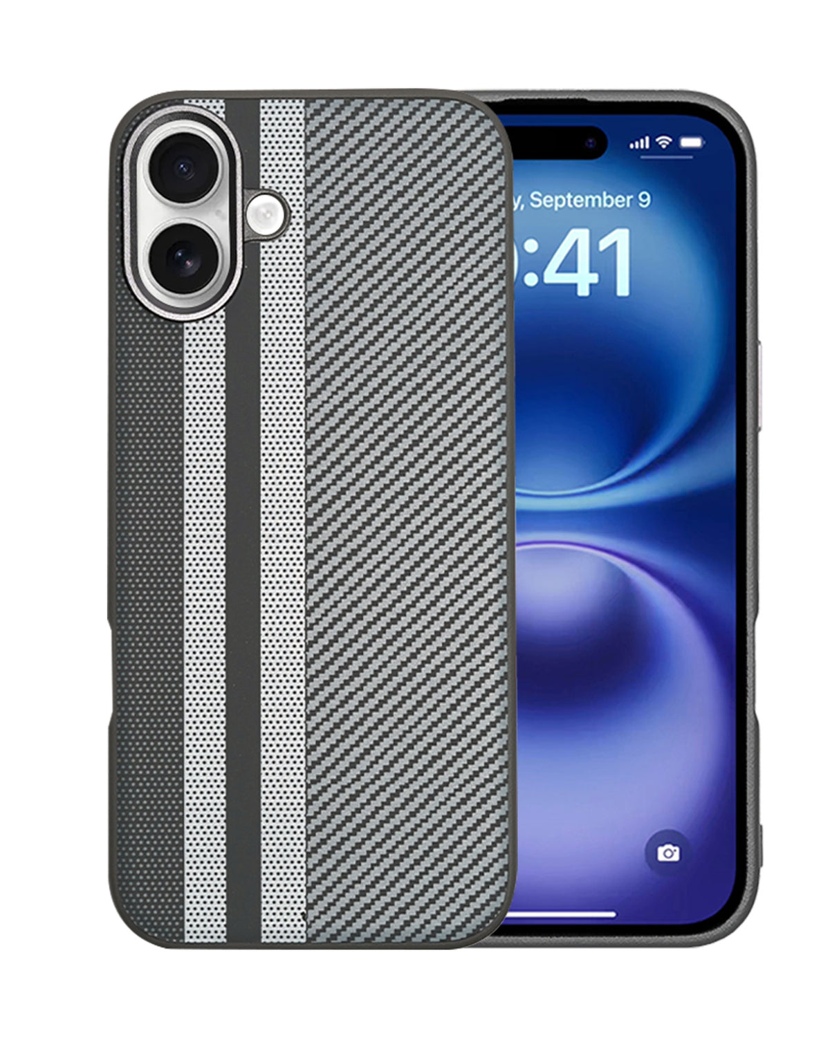 Carbon Fiber Texture Anti-Fall Protective Case for iPhone 16