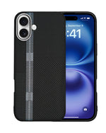 Carbon Fiber Texture Anti-Fall Protective Case for iPhone 16 Plus