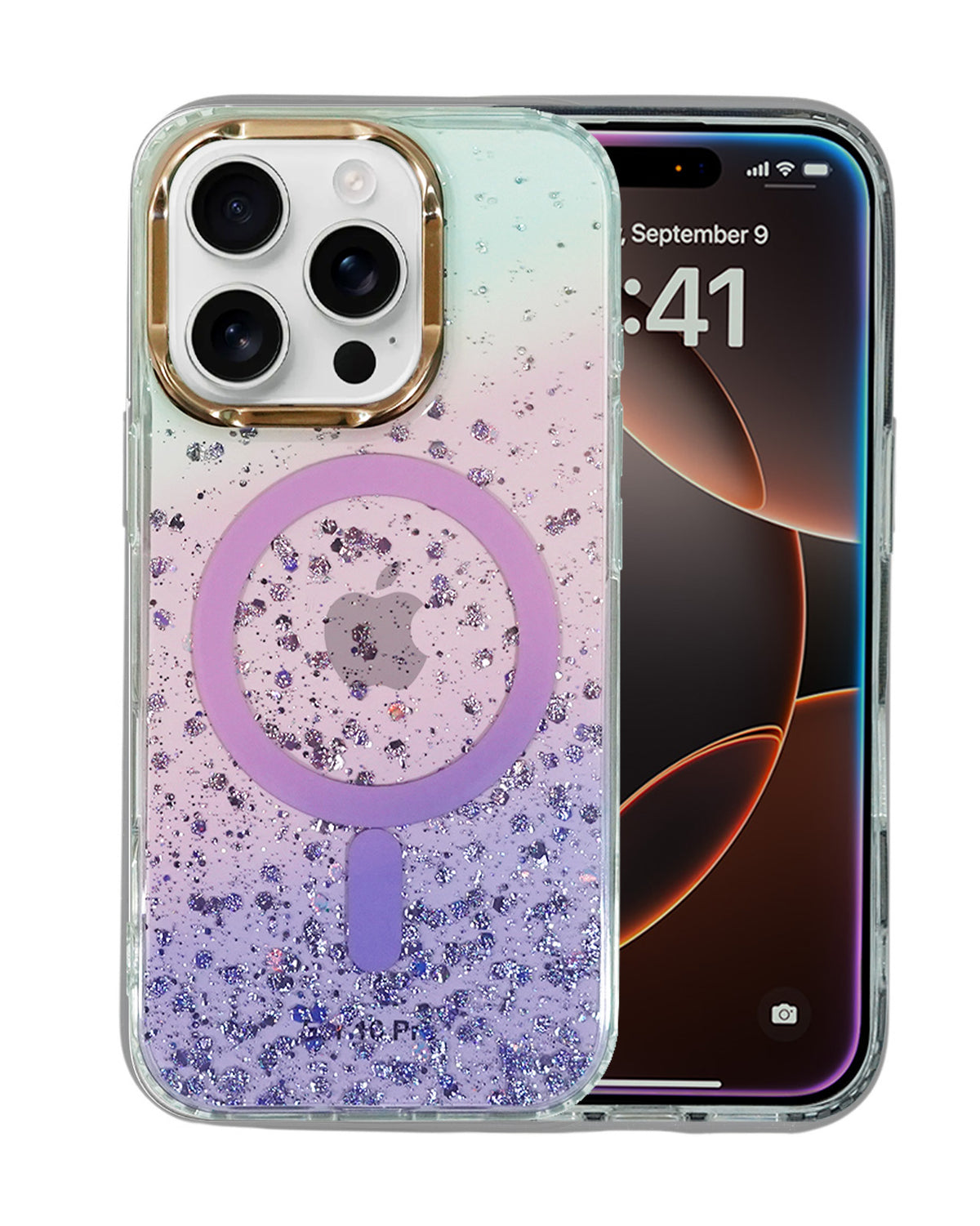 Gradient Glitter Sparkling MagSafe Compatible Protective Case for iPhone 16 Pro Max