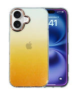 Transparent Gradual Change Glitter Color Arts & Crac Glitter Case for iPhone 16 Plus