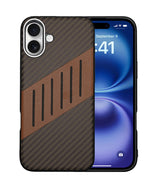 Carbon Fiber Leather Texture Kevlar Anti-Fall Protective Case for iPhone 16