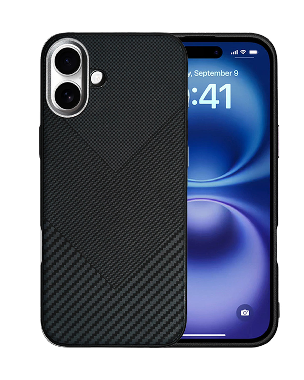Carbon Fiber Texture Anti-Fall Protective Case for iPhone 16