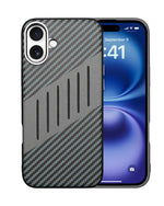 Carbon Fiber Leather Texture Kevlar Anti-Fall Protective Case for iPhone 16