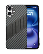 Carbon Fiber Leather Texture Kevlar Anti-Fall Protective Case for iPhone 16