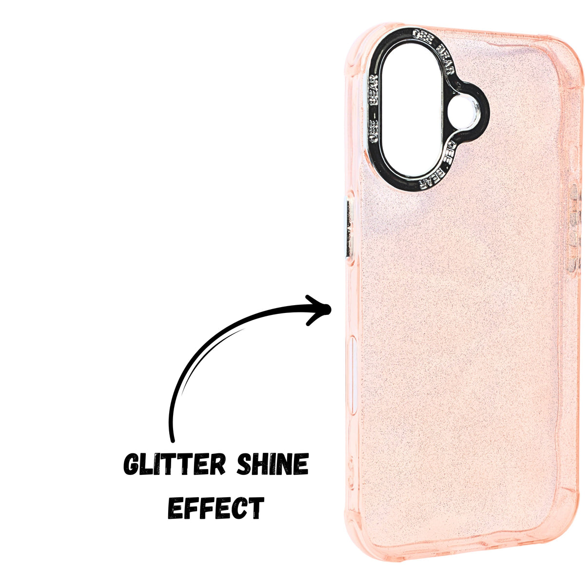 Oee Bear Glitter Transparent Phone Case For iPhone 16
