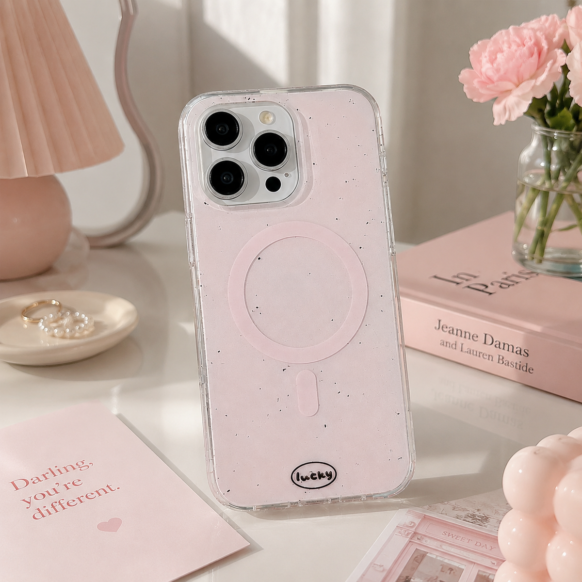 Powder Pink Speckle Magsafe Case