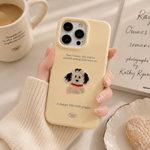 Cream Yellow Embroidered Red-Collar Puppy Case