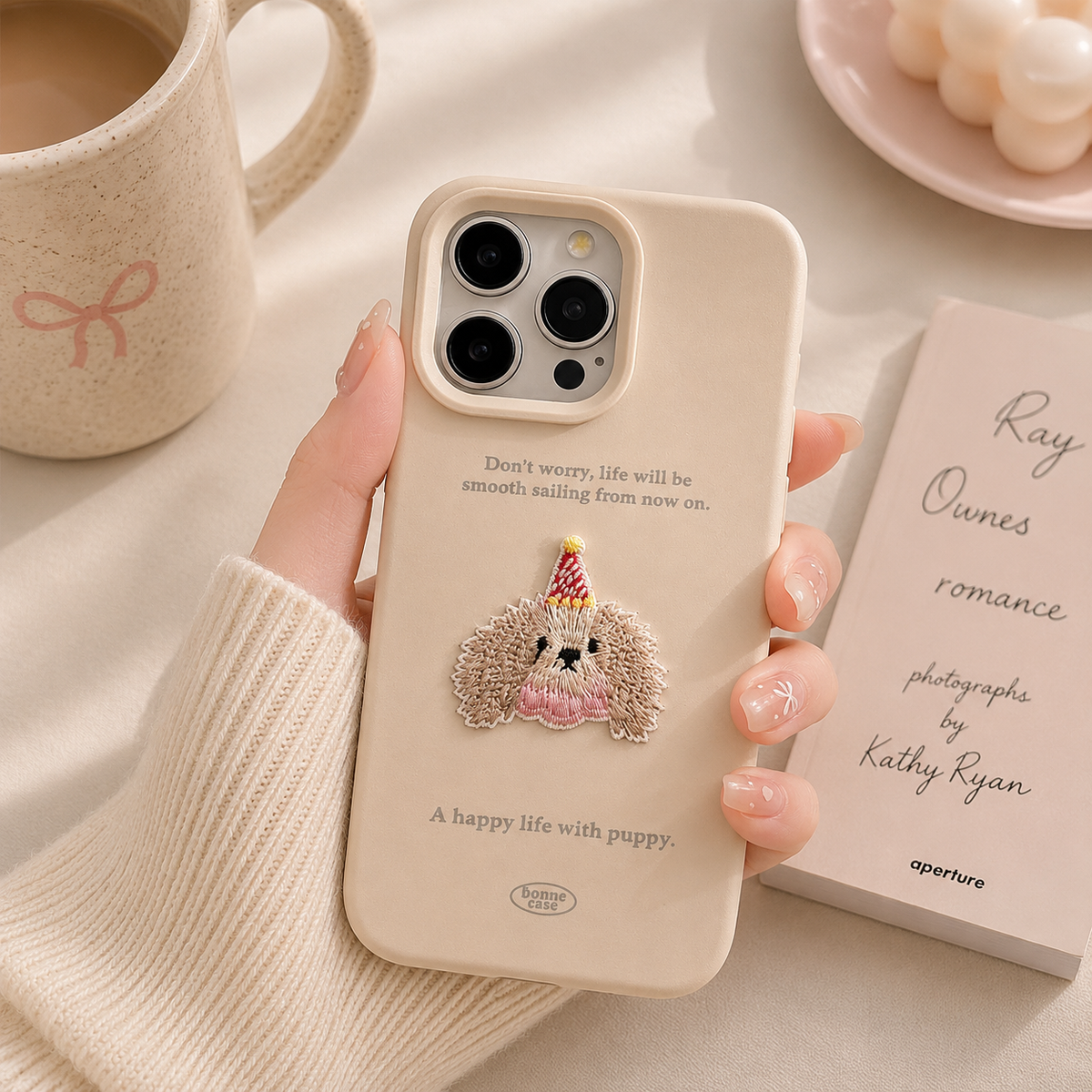 Embroidered Puppy Matte Case