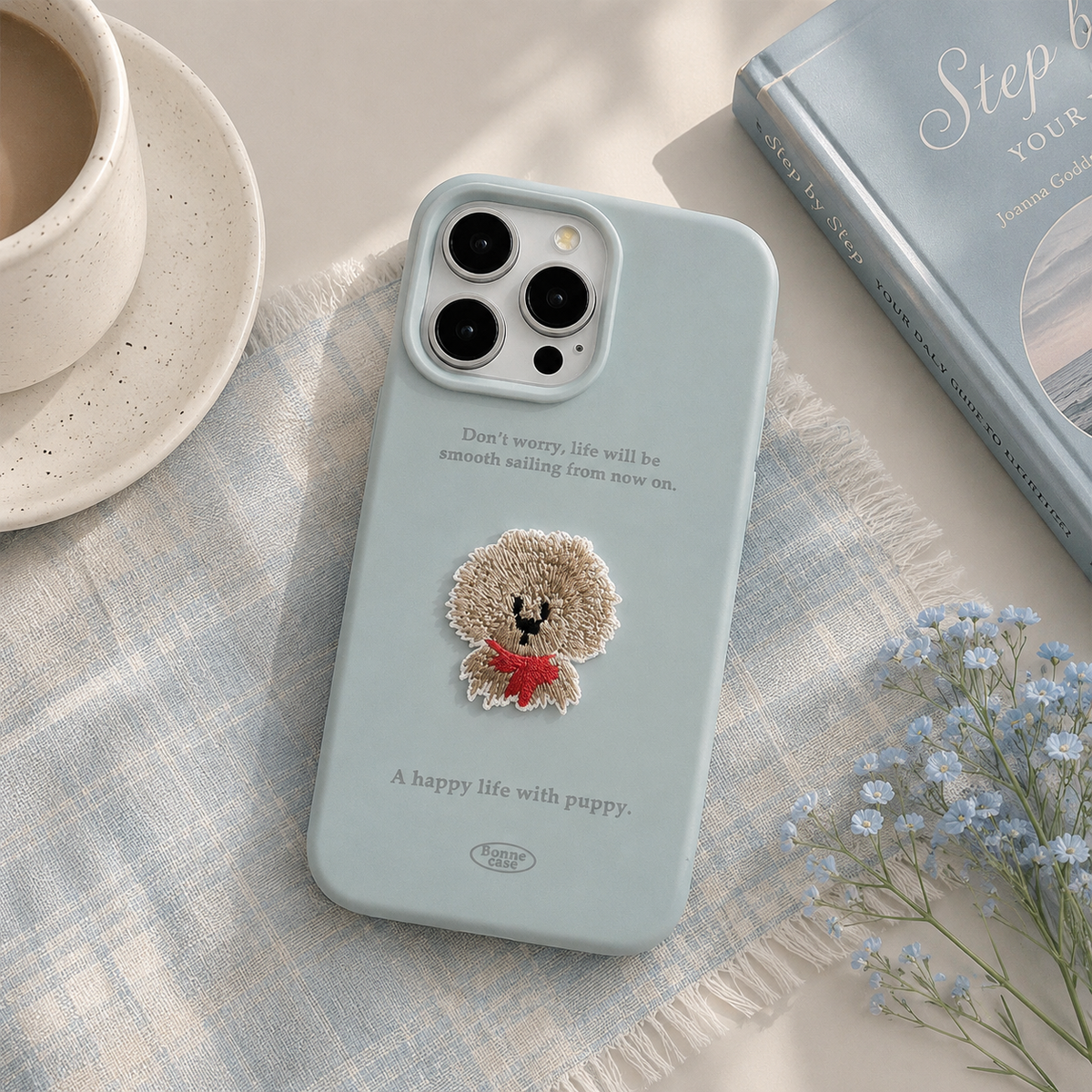 Embroidered Puppy Patch Matte Case