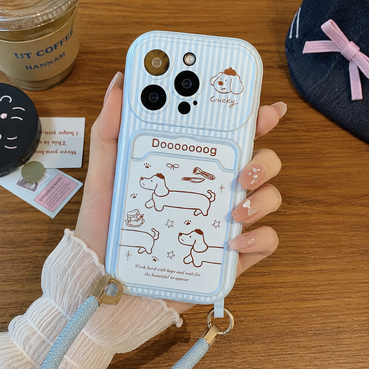 Lucky Dog Card Holder Wrist Strap Case