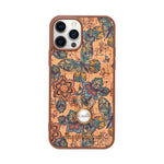 Bohemian Ethnic Print Cork Texture with Pearl Detail Phone Case for iPhone 12 / 12 Pro