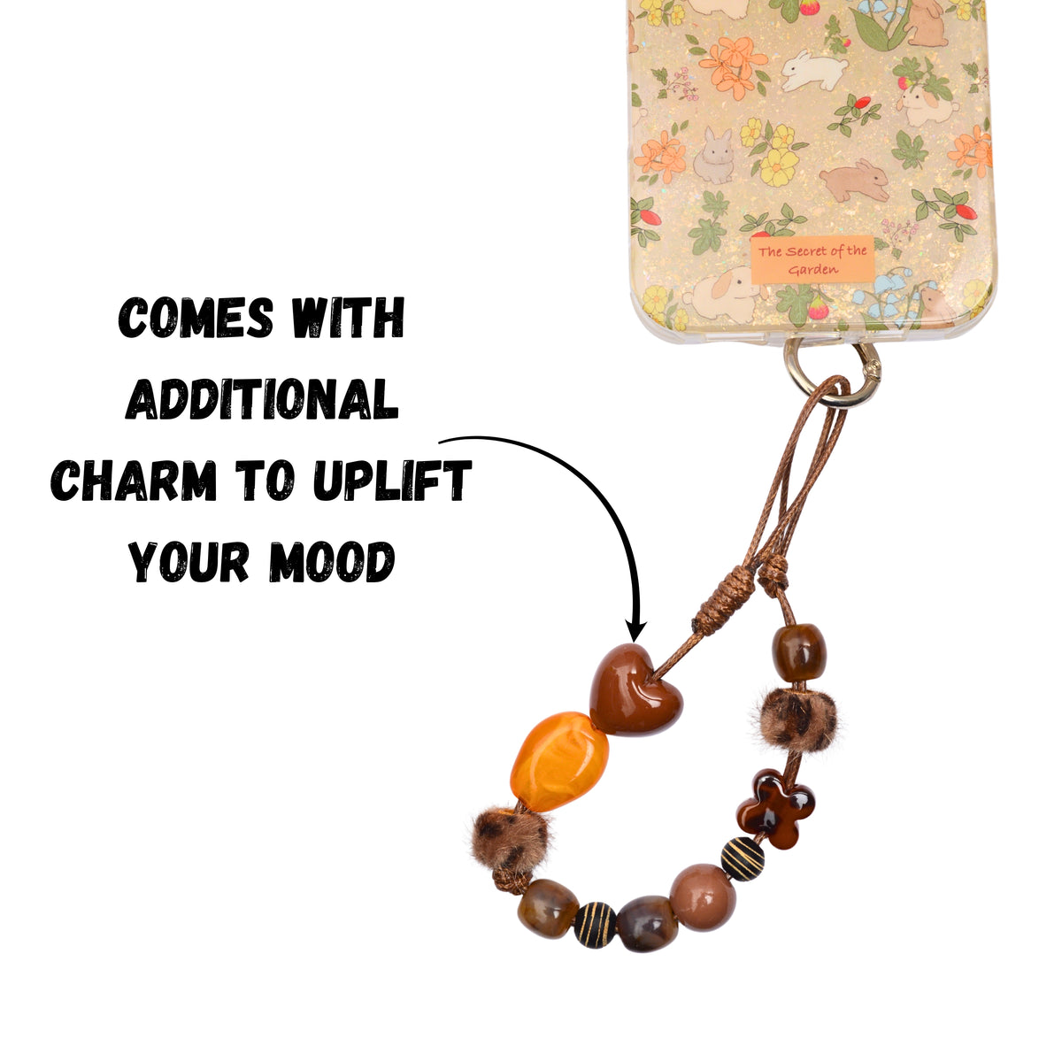 Floral Bunny Garden Design Case with Charms – for iPhone 16 Pro Max