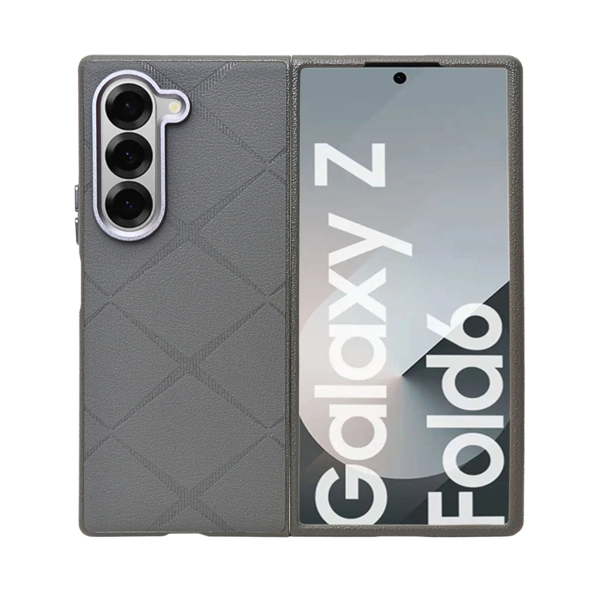 Modern Geometric Leather Finish Slim Case for Samsung Galaxy Z Fold 6