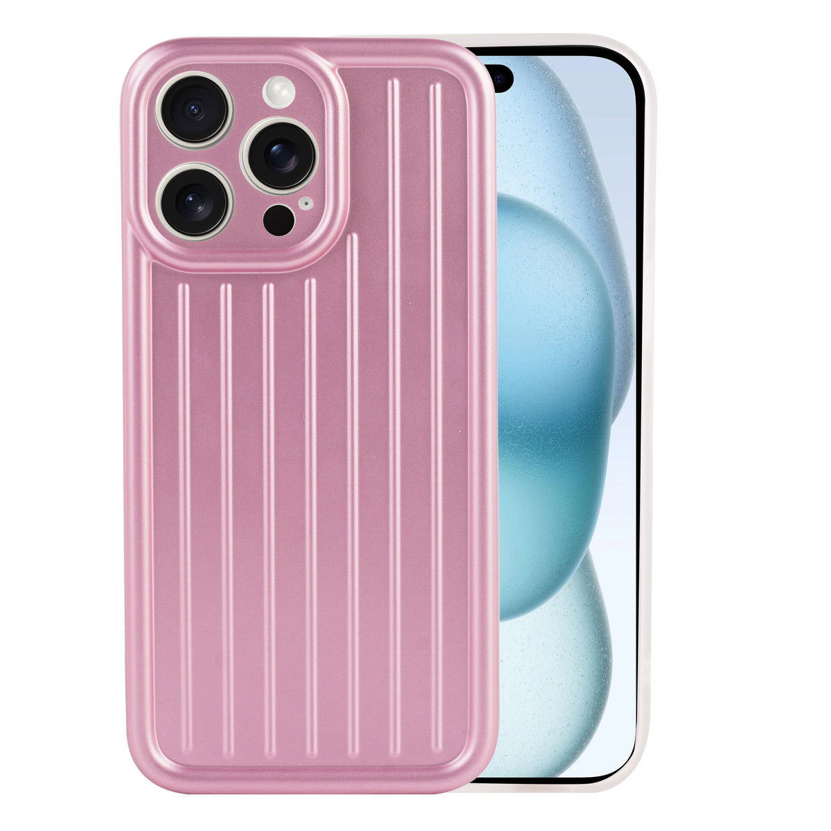 Corrugated Lines Pattern Matte Plating Cover For iPhone 14 Pro Max