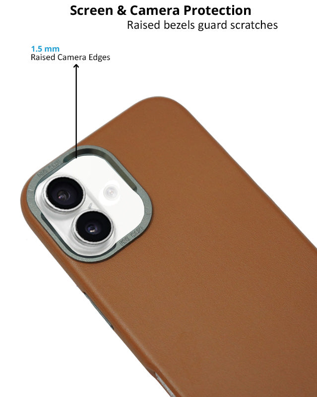 Luxury Leather MagSafe Case with Smooth Texture for iPhone