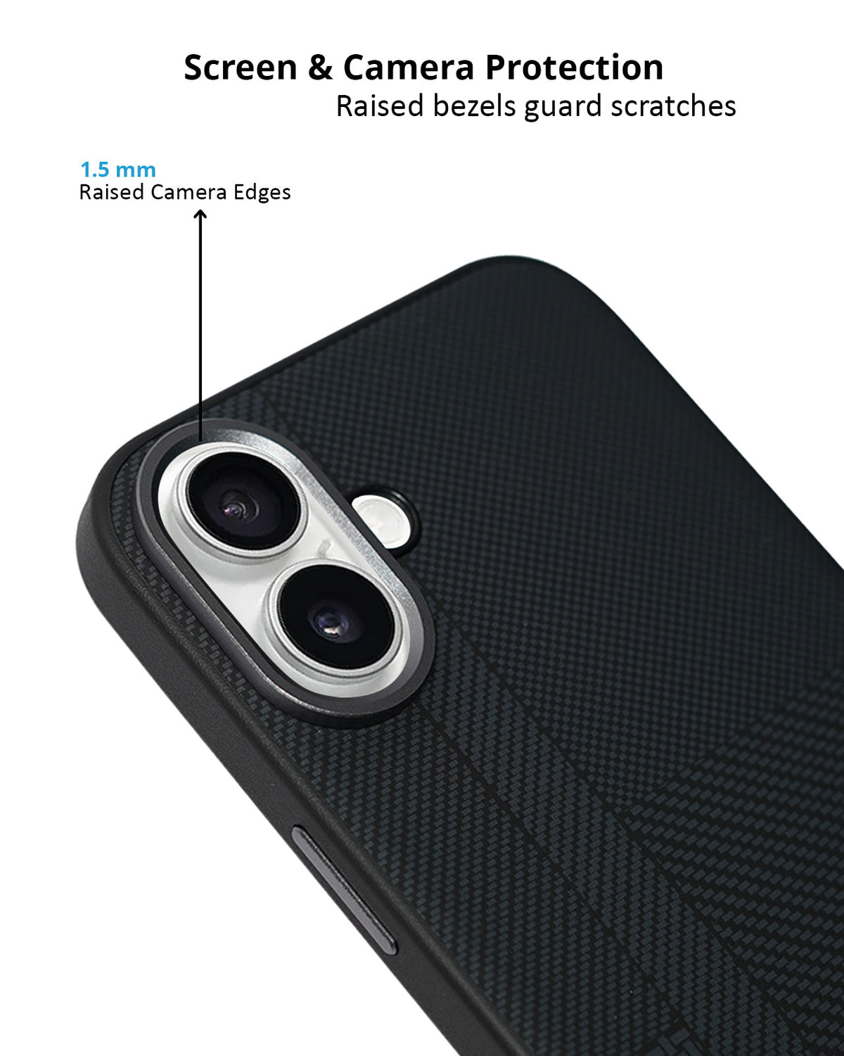 Carbon Fiber Texture Anti-Fall Protective Case for iPhone 16