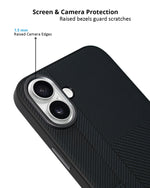 Carbon Fiber Texture Anti-Fall Protective Case for iPhone 16 Plus