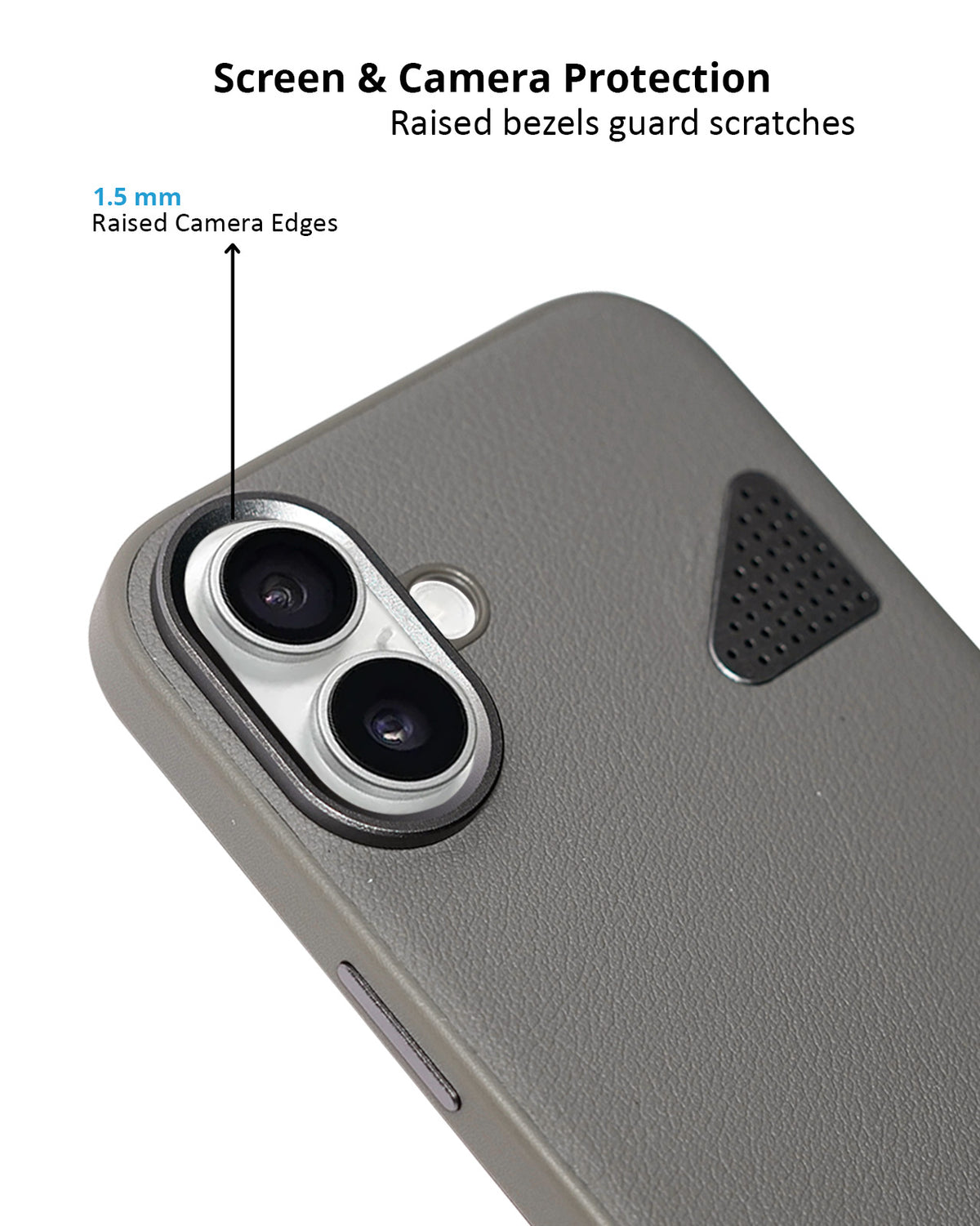 Premium Leather Heat Dissipation Protective Case for iPhone 16 Plus