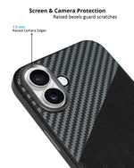 Carbon Fiber Leather Texture Kevlar Anti-Fall Protective Case for iPhone 16