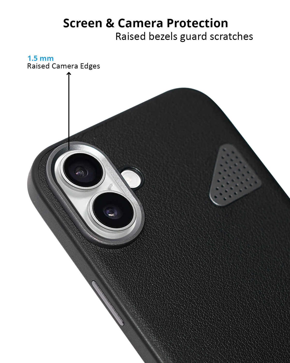 Premium Leather Heat Dissipation Protective Case for iPhone 16 Plus