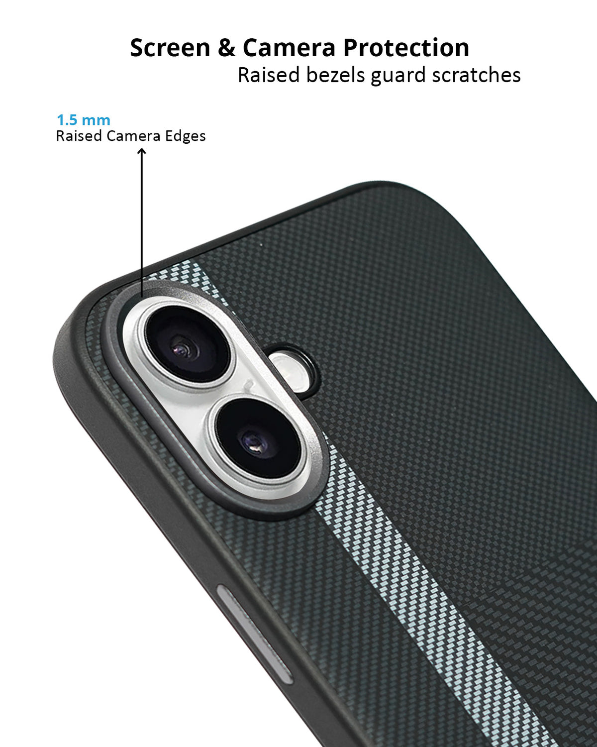 Carbon Fiber Texture Anti-Fall Protective Case for iPhone 16