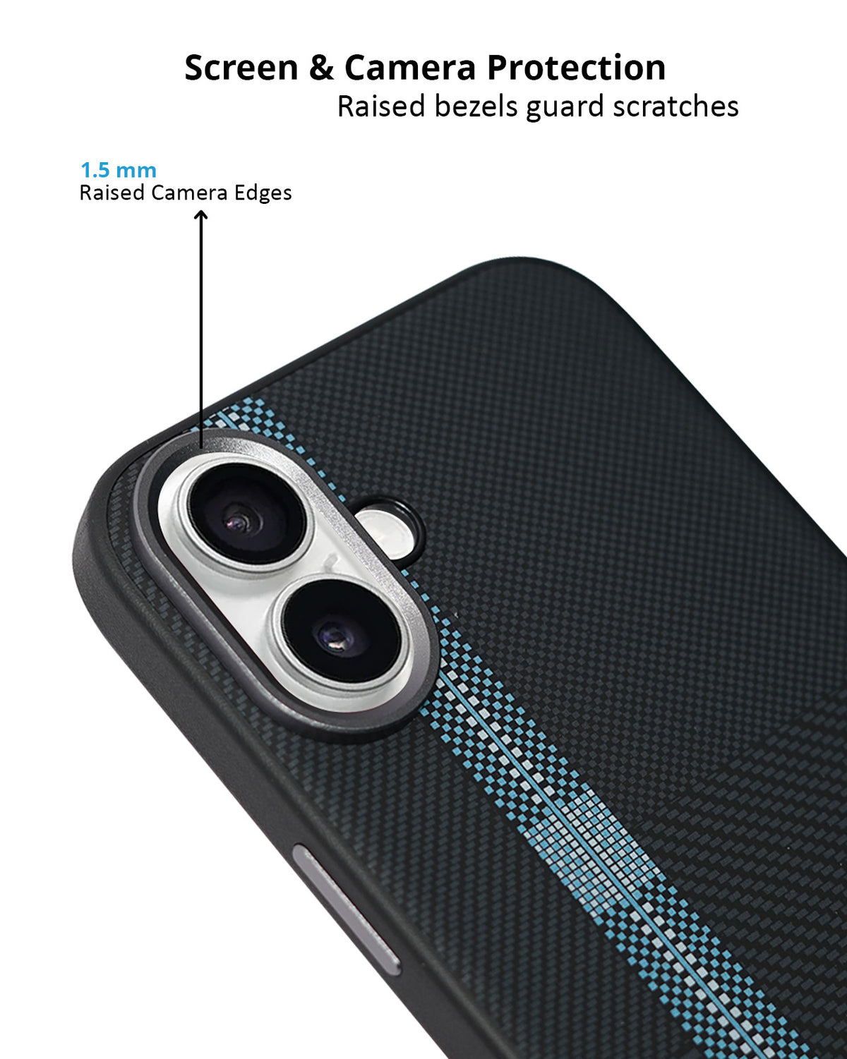 Carbon Fiber Texture Anti-Fall Protective Case for iPhone 16