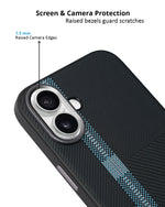 Carbon Fiber Texture Anti-Fall Protective Case for iPhone 16 Plus