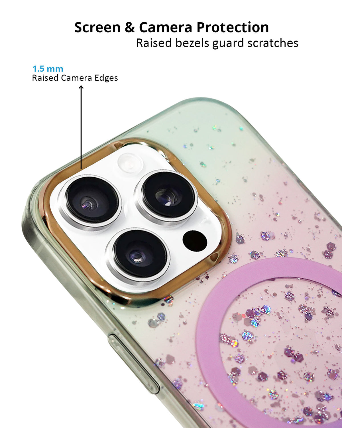 Gradient Glitter Sparkling MagSafe Compatible Protective Case for iPhone 16 Pro Max