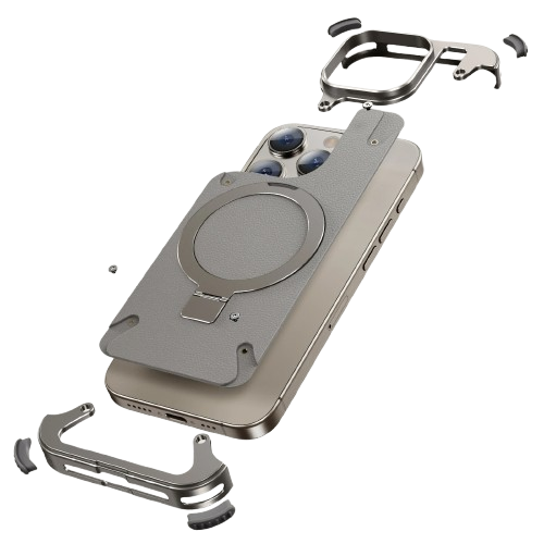 Heavy-Duty Metal Screw Armor Rotating Magnetic Ring Stand Case for Your iPhone