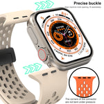 Magnetic Clasp Adjustable Silicone iWatch Band for 49mm (Ultra 2/Ultra), 45mm, 44mm, 42mm – Compatible with Series 10/9/8/7/6/5/4/3/2/1/SE