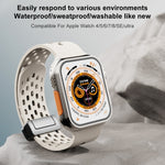 Magnetic Clasp Adjustable Silicone iWatch Band for 49mm (Ultra 2/Ultra), 45mm, 44mm, 42mm – Compatible with Series 10/9/8/7/6/5/4/3/2/1/SE