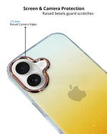 Transparent Gradual Change Glitter Color Arts & Crac Glitter Case for iPhone 16 Plus