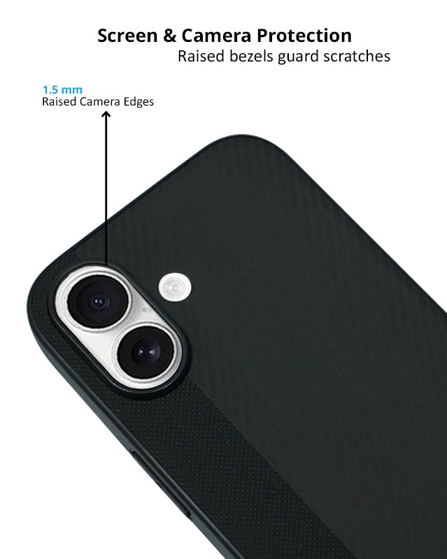 Premium Carbon Leather Stylish Protection Case for iPhone 16 Plus