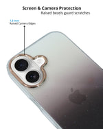 Transparent Gradual Change Glitter Color Arts & Crac Glitter Case for iPhone 16 Plus