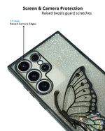 Stylish Luxury Eye Catching Butterfly Glitter Case for Samsung Galaxy S23 Ultra
